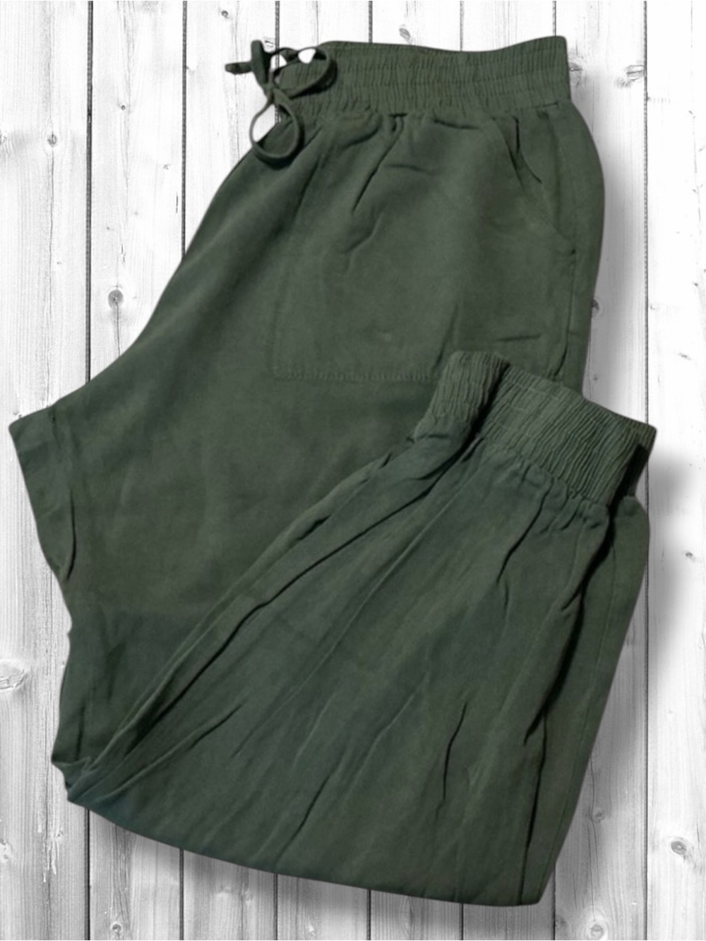 🌼Hem & Thread Olive Green Drawstring Jogger Pants